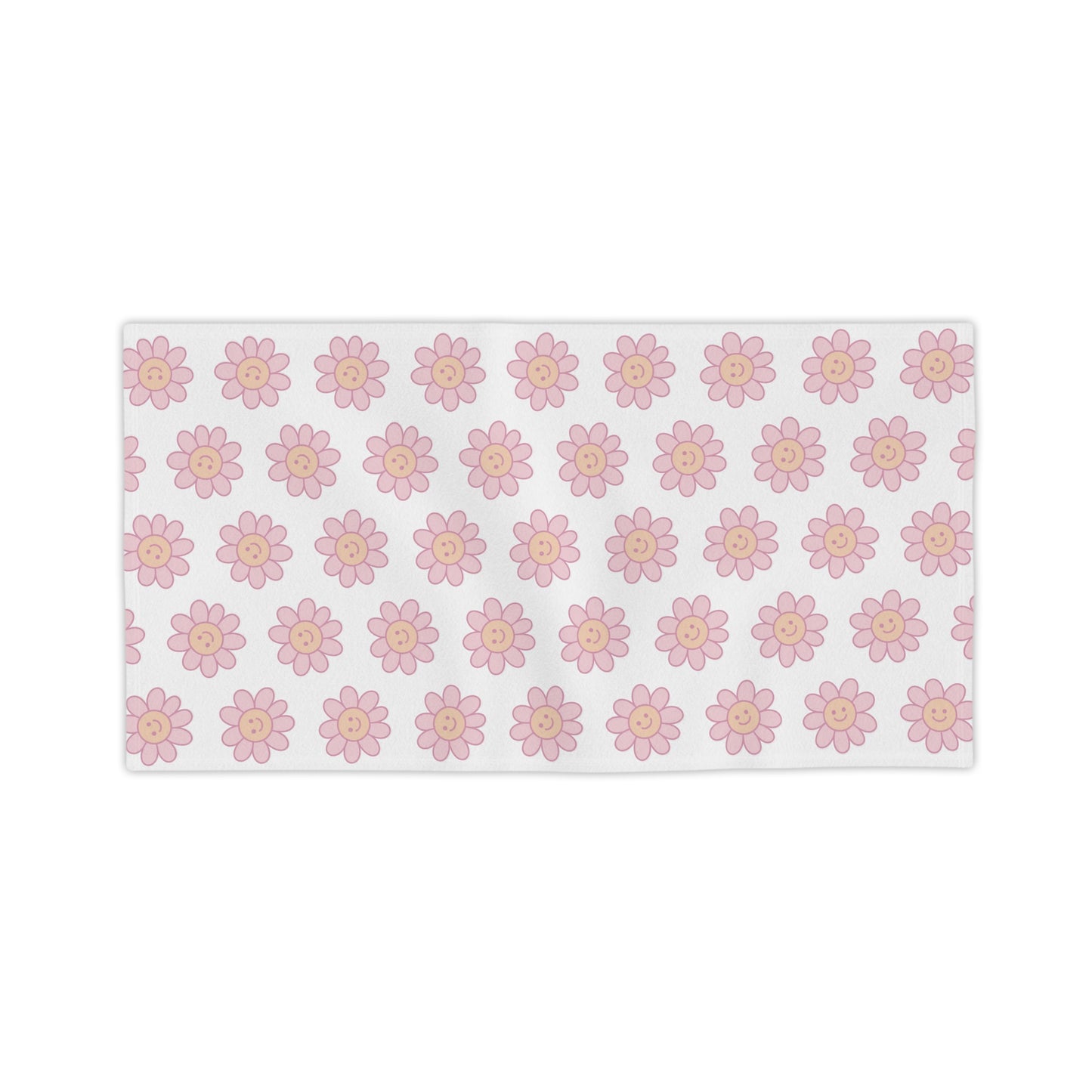 Colorful Delulu Floral Beach Towel draped over beach chair, showcasing its playful design that turns heads while you pretend to star in your own coming-of-age movie.