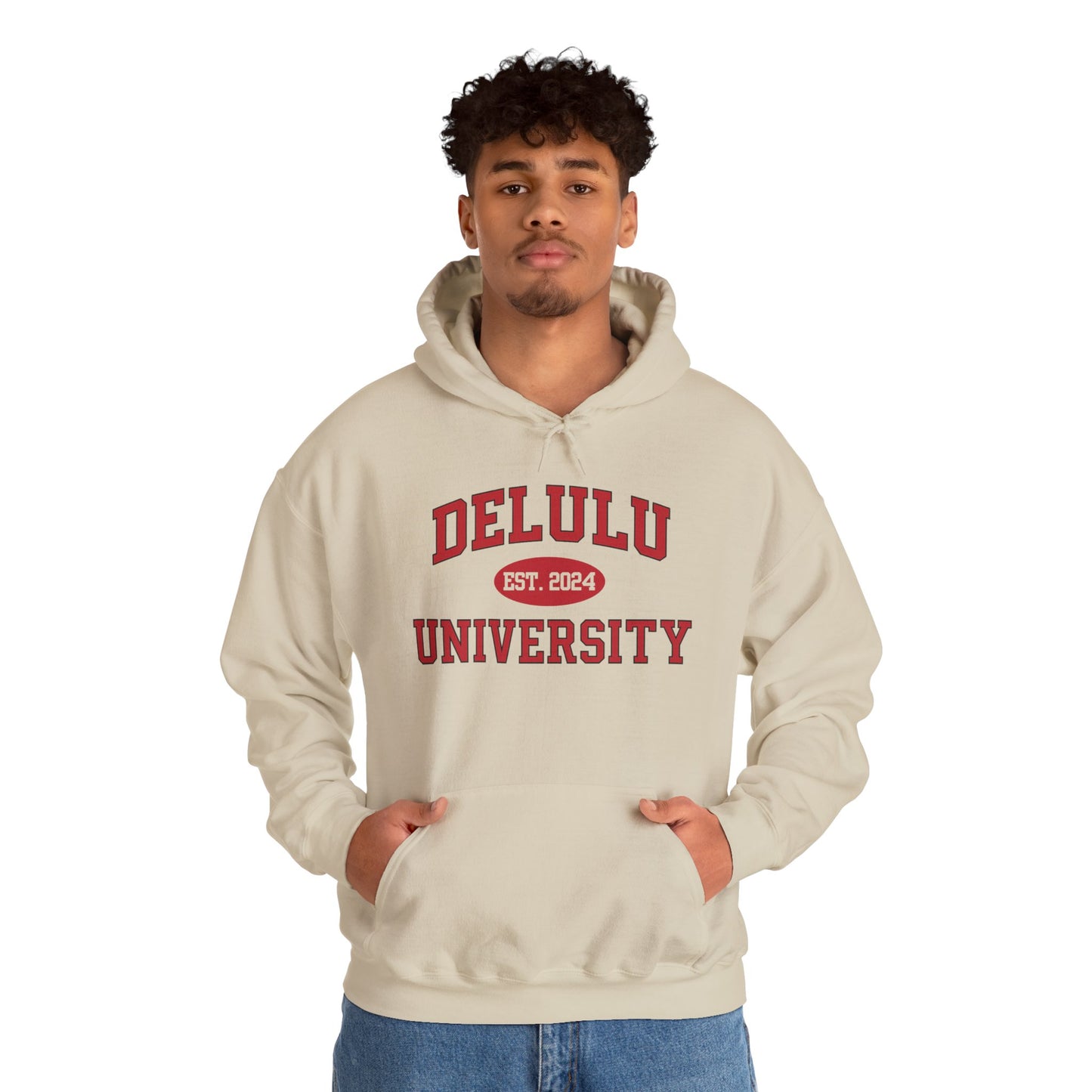 Delulu University Hoodie – Enroll in Chaos, Graduate in Vibes, the comical college hoodie that makes all your imaginings come alive.