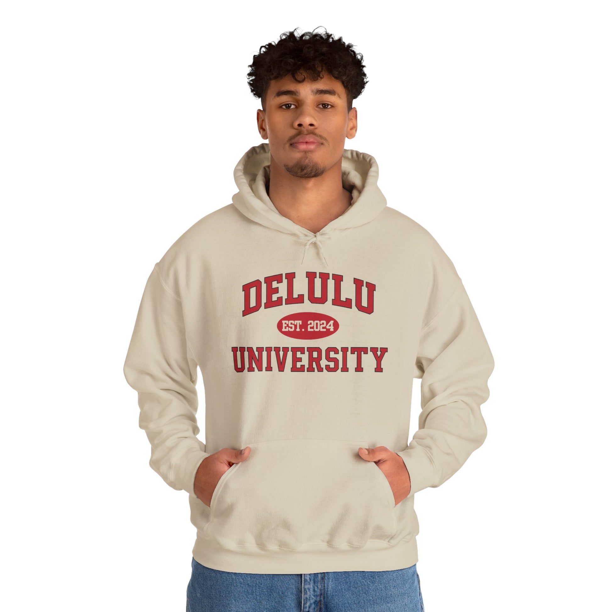 Delulu University Hoodie – Enroll in Chaos, Graduate in Vibes, the comical college hoodie that makes all your imaginings come alive.