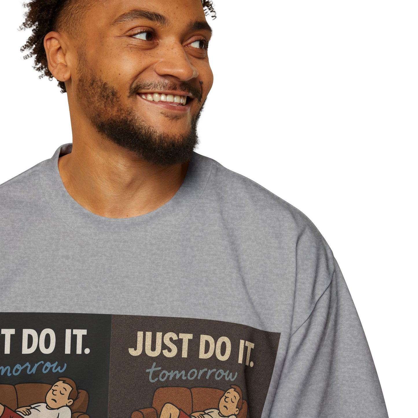 Just Do It… Tomorrow Meme Tee – For the Certified Couch Potato: The ultimate lazy-core addition to your wardrobe—a meme t-shirt that screams ‘I’ll get to it tomorrow!’ with a side of humor.