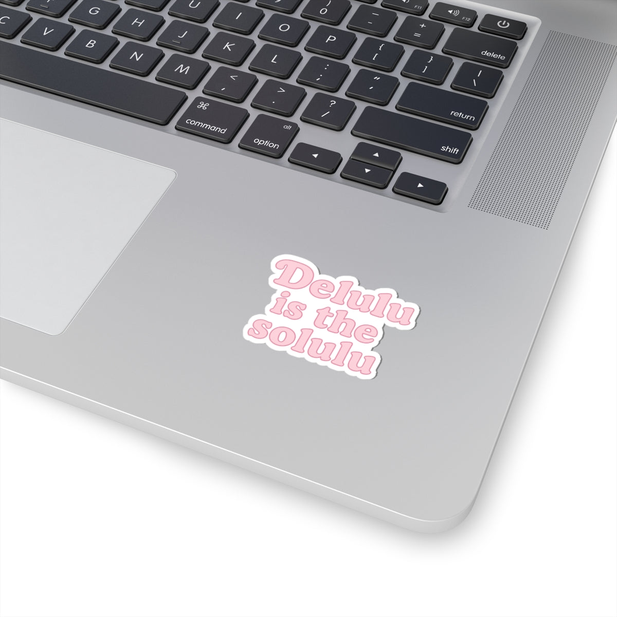 Person applying the Delulu is the Solulu Kiss-Cut Sticker, part of trendy sticker designs for those who prefer manifesting over coping.