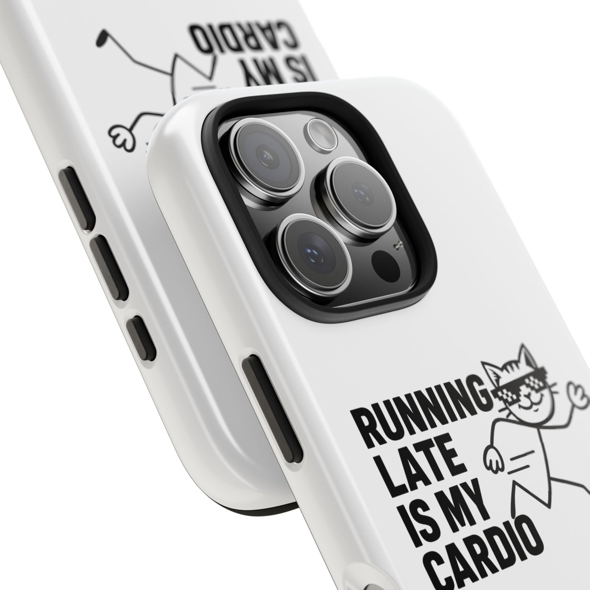 Always Late, Never Broken – SLDPK Phone Case held in hands, highlighting its trendy appeal as a funny phone case for the chronically tardy.