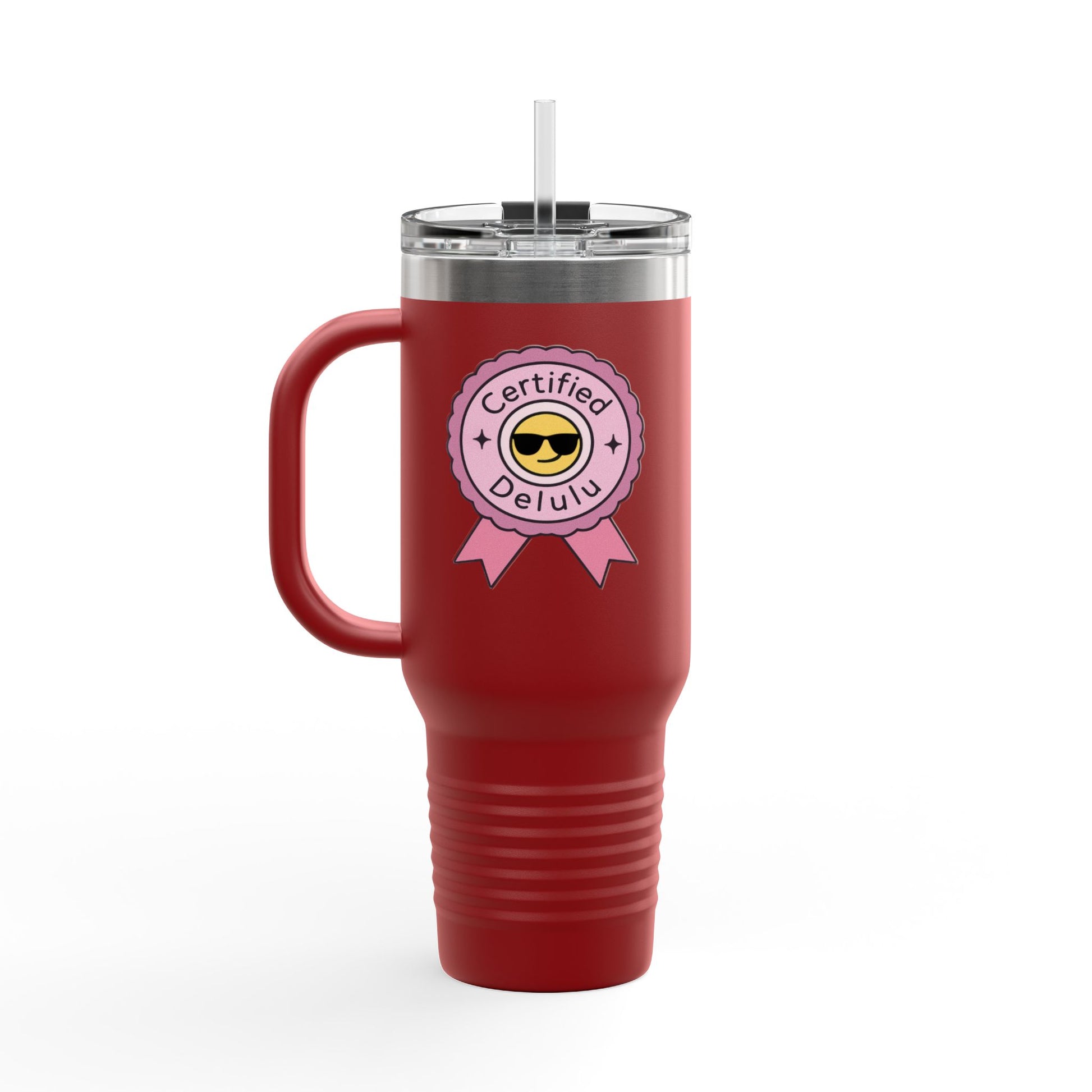 Meet your emotional support tumbler: the Certified Delulu 40oz Insulated Tumbler for the ultimate hydration experience!