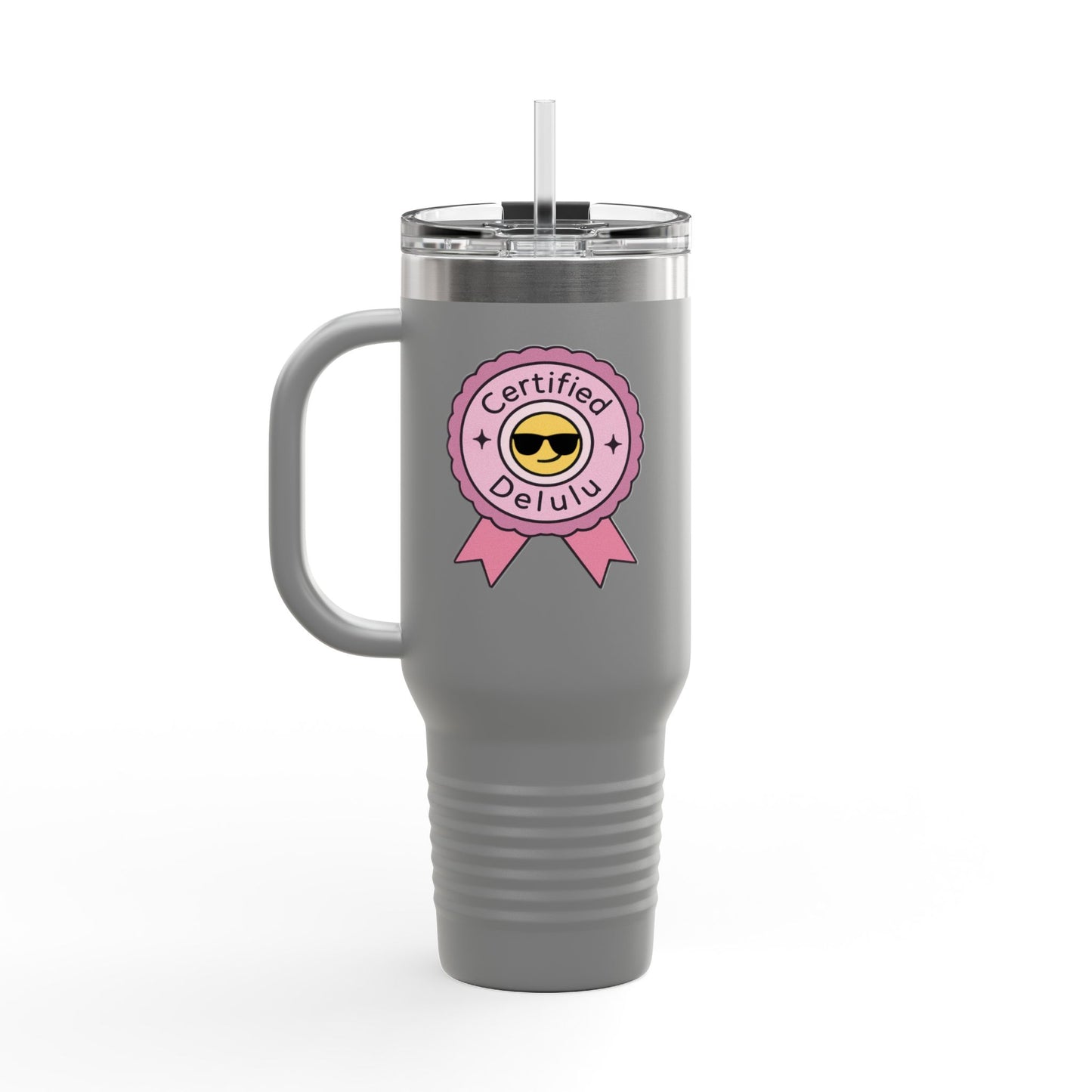 Be unapologetically hydrated with the Certified Delulu 40oz Insulated Tumbler, a sip of chaos in every gulp!