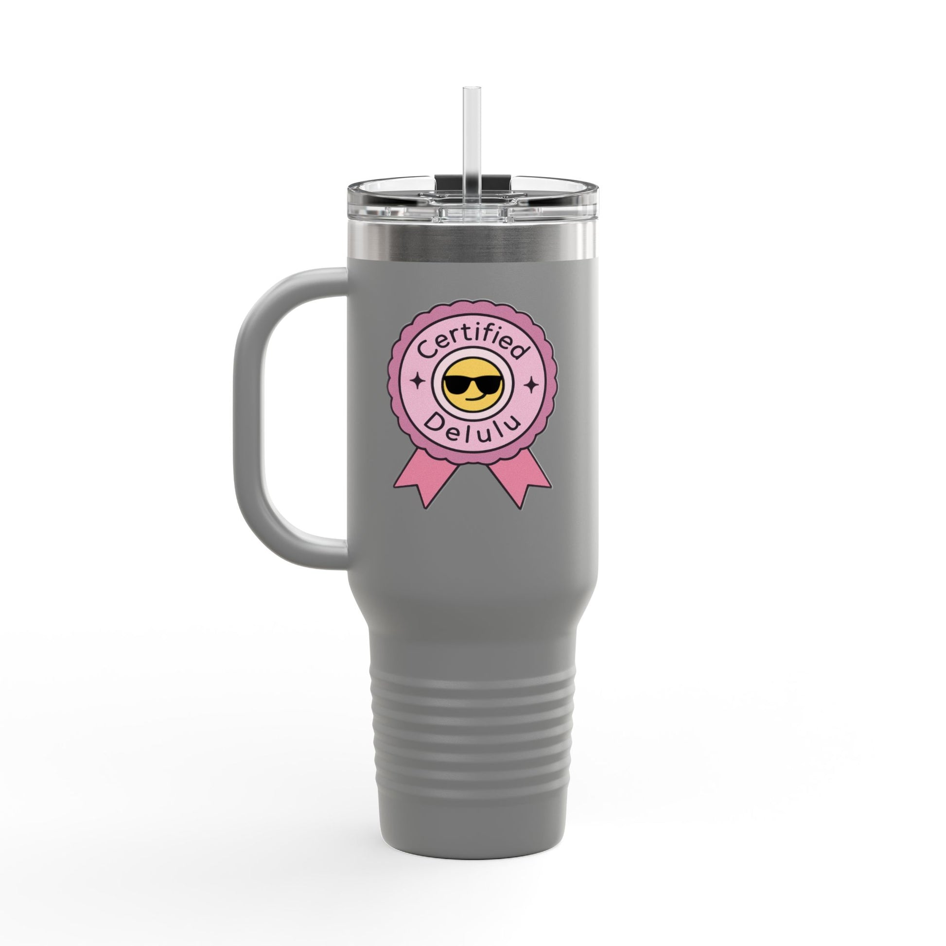 Be unapologetically hydrated with the Certified Delulu 40oz Insulated Tumbler, a sip of chaos in every gulp!