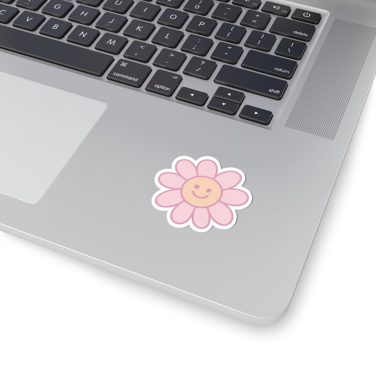 Smiley Flower Vinyl Sticker adding a playful touch to your belongings, because who doesn't need a humorous buddy in the journey of healing?