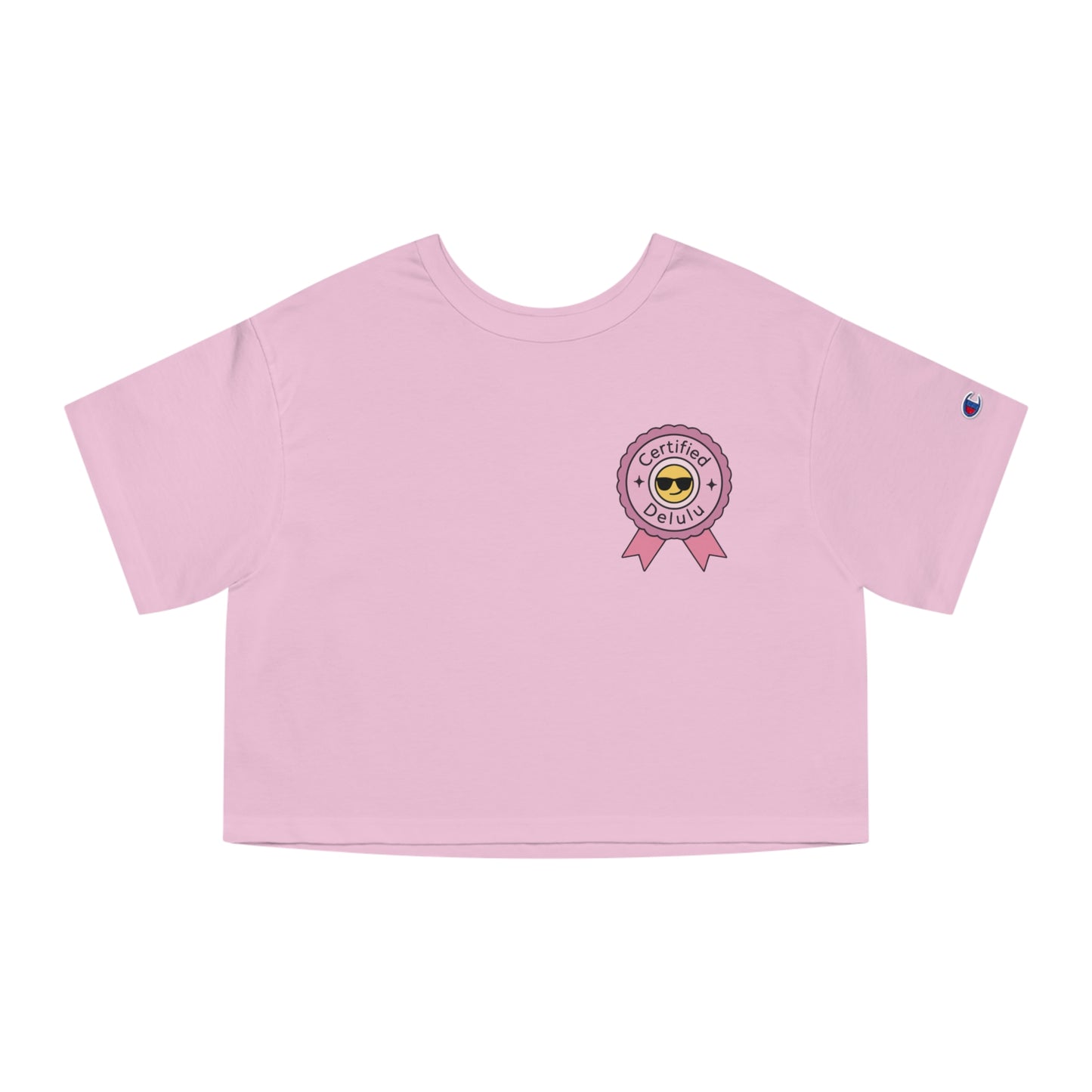 Back view of the Certified Delulu Cropped Tee (Champion™ Heritage) – a fun cropped t-shirt for women perfect for brunching while ignoring red flags.