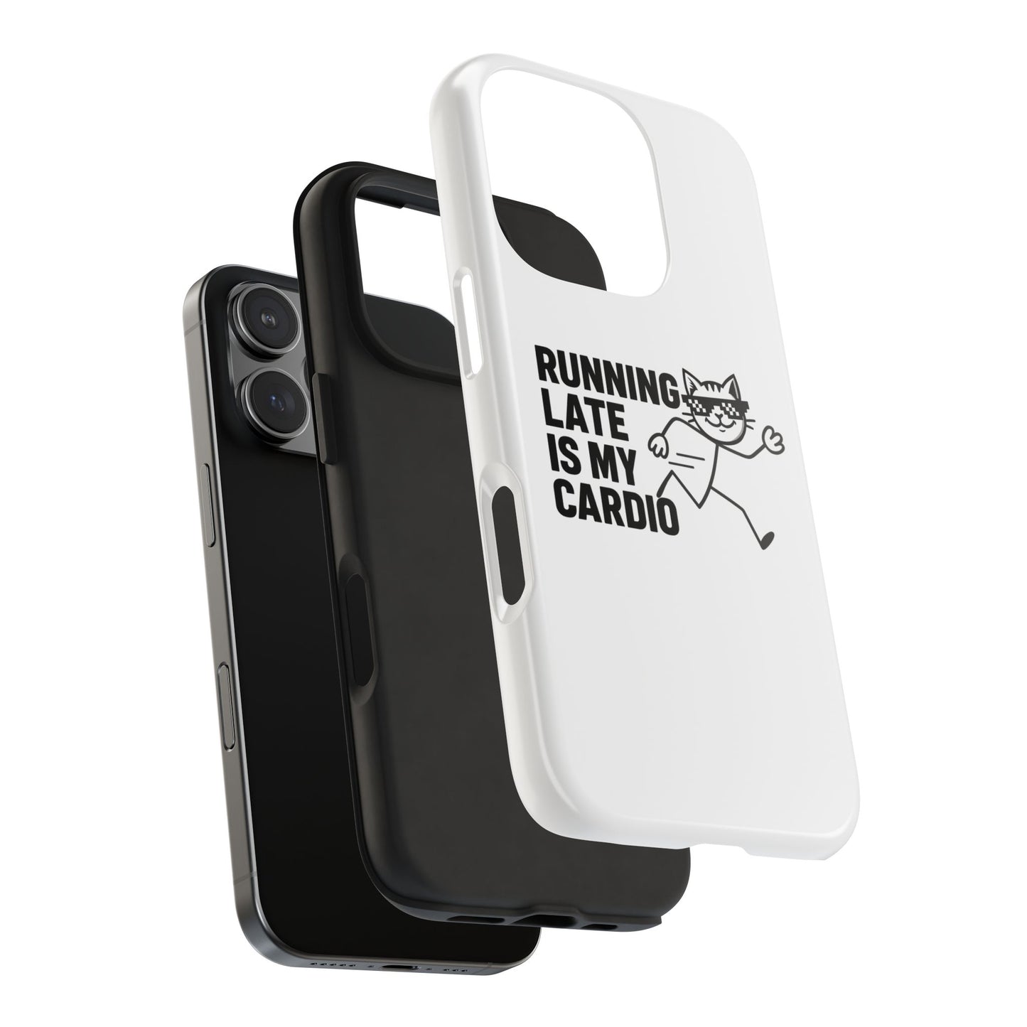 The Always Late, Never Broken – SLDPK Phone Case on a table, a humorous accessory that makes a statement for anyone who loves funny phone cases.