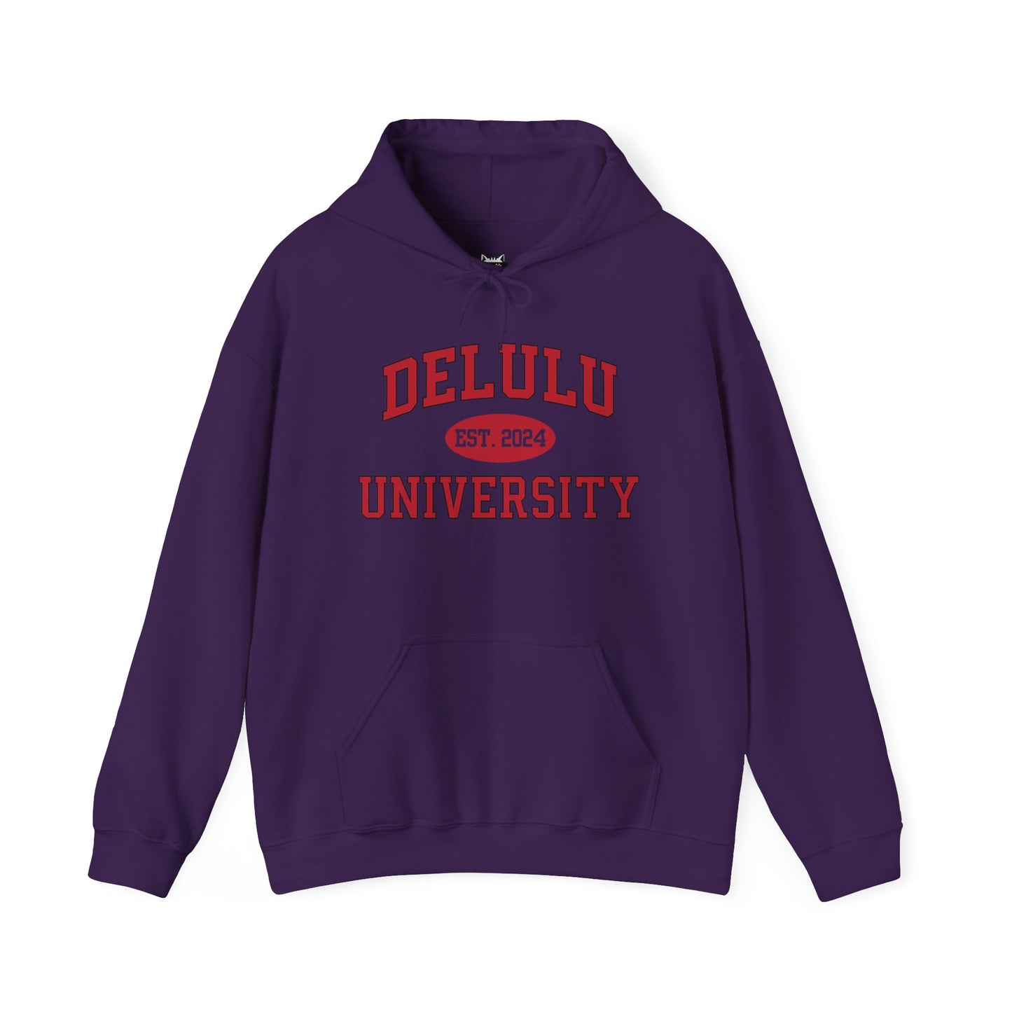 Delulu University Hoodie – Enroll in Chaos, Graduate in Vibes, the ultimate funny college hoodie for cozy crisis naps.