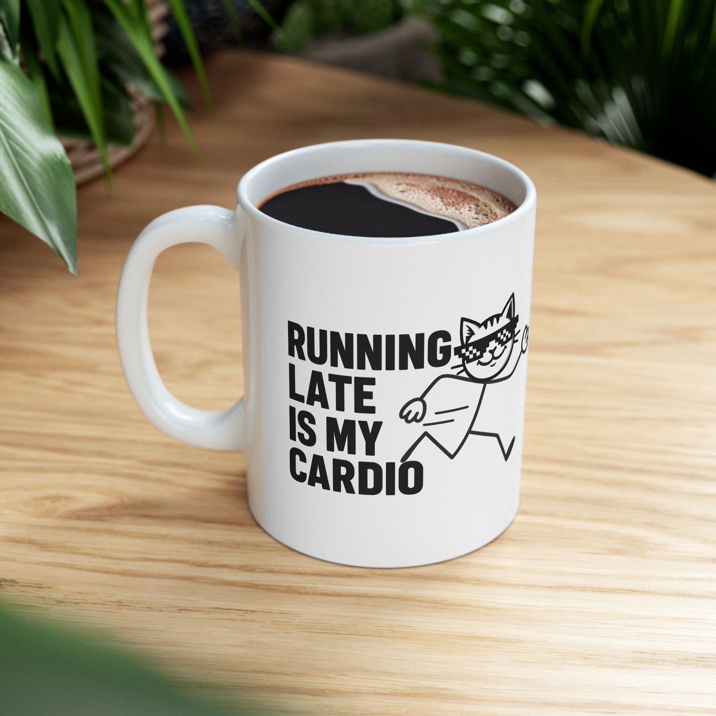 Optional matching sticker available with Lateness Brew – The Official Mug of Delayed Greatness, adding humor to your funny coffee mug collection.