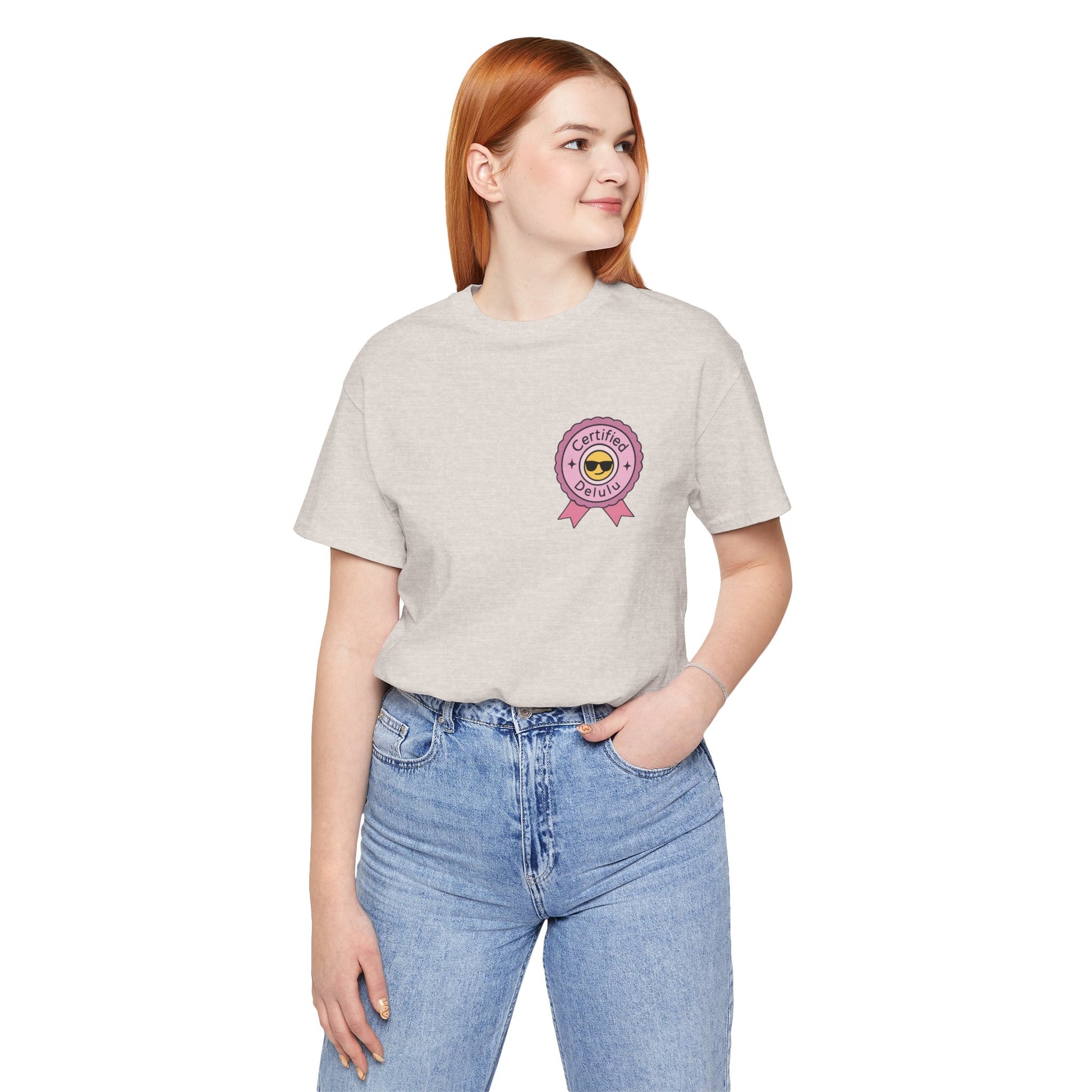 Certified Delulu Badge Tee designed for maximum comfort; the ideal delulu badge shirt for cozy days and whimsical thoughts.