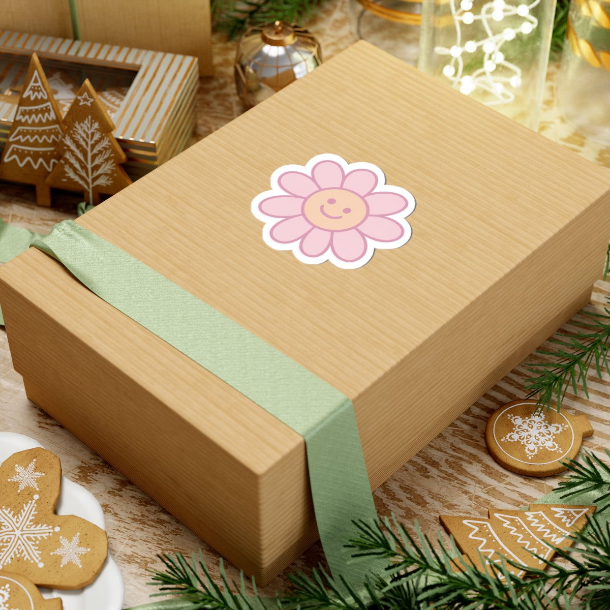 This vinyl flower sticker features the Smiley Flower design, acting as your joyful companion while you navigate self-improvement with a smile.