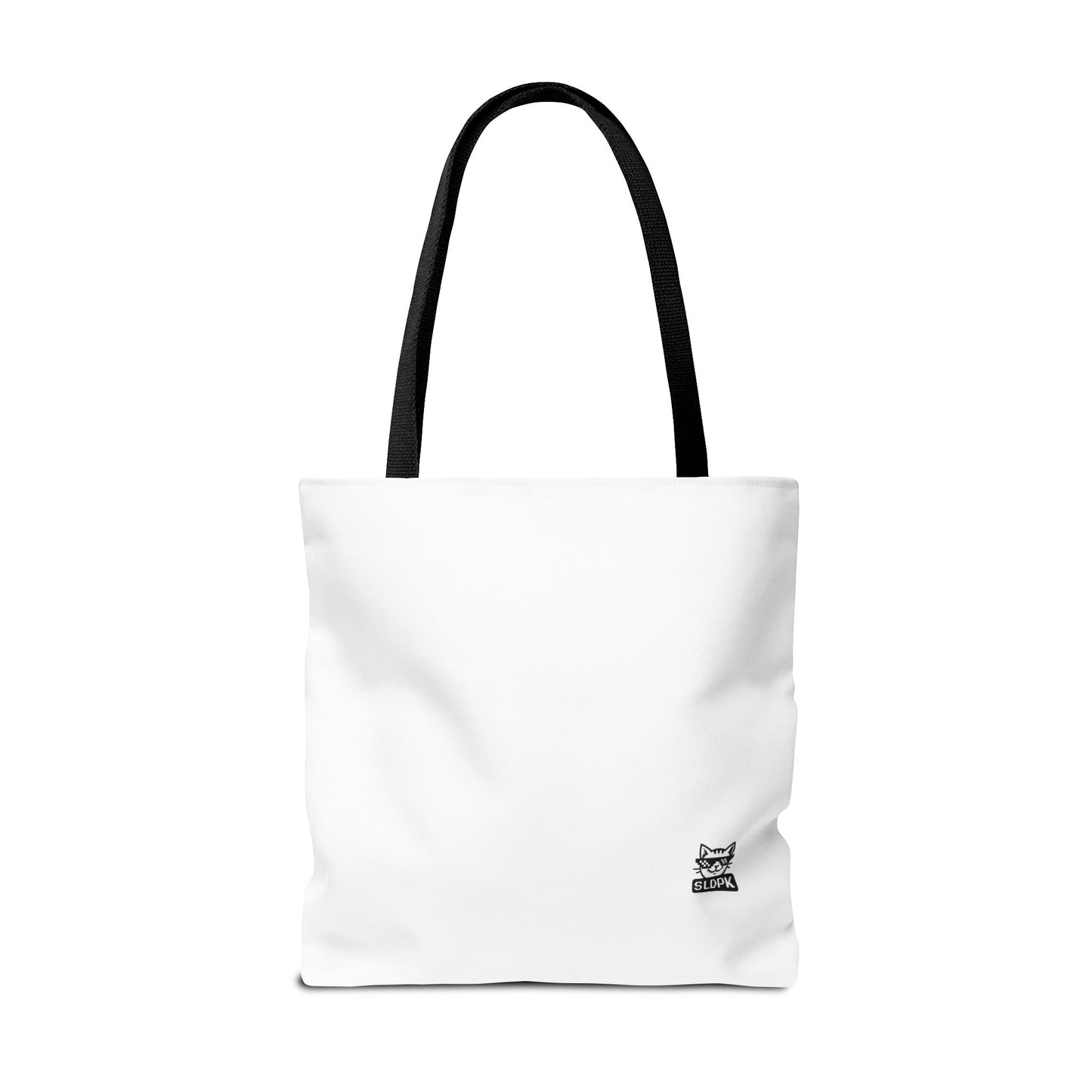Close-up of the 'Just Do It… Tomorrow' tote bag showing lazy legend design.