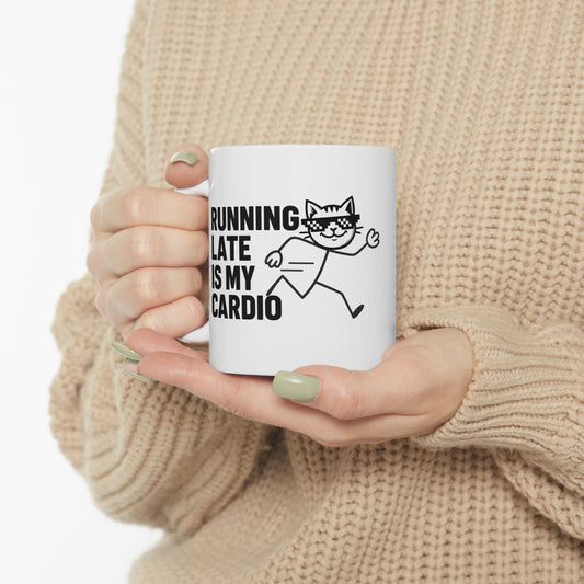 Lateness Brew – The Official Mug of Delayed Greatness featuring bold statement print on a funny coffee mug for high-intensity time mismanagement.