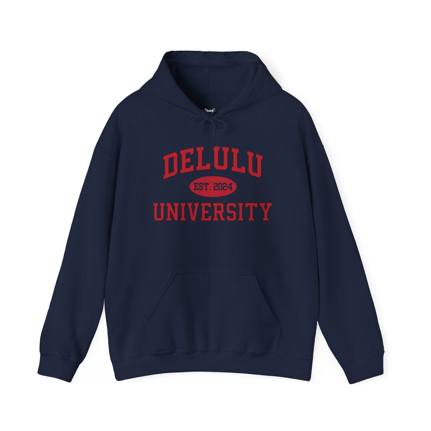Delulu University Hoodie – Enroll in Chaos, Graduate in Vibes, where comfort meets humor in this funny college hoodie.